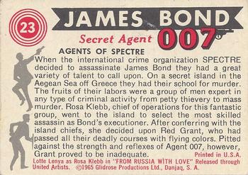 1965 Philadelphia James Bond #23 Agents Of SPECTRE Back
