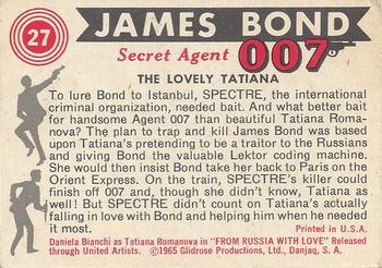 1965 Philadelphia James Bond #27 The Lovely Tatiana Back