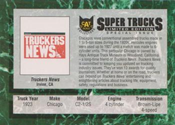 1996 CAT Scale Super Trucks Limited Edition Series Two - Special Issue 1923 Chicago #NNO 1923 Chicago Back