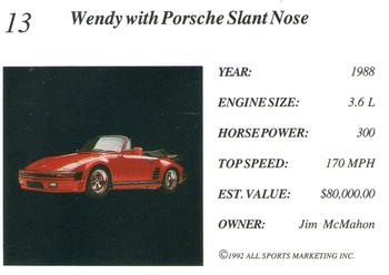 1992 All Sports Marketing Exotic Dreams #13 Wendy with Porsche Slant Nose Back