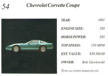 1992 All Sports Marketing Exotic Dreams #54 1992 Corvette Back