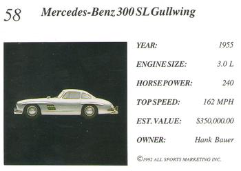 1992 All Sports Marketing Exotic Dreams #58 1955 Mercedes 300 SL Gullwing Back