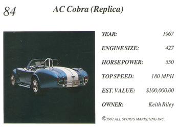 1992 All Sports Marketing Exotic Dreams #84 1967 AC Cobra Back