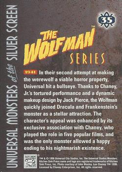 1996 Kitchen Sink Press Universal Monsters of the Silver Screen #35 The Wolfman Series                                1941 Back