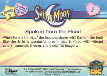 2000 Dart Sailor Moon Series 3 #2 Spoken from the Heart Back