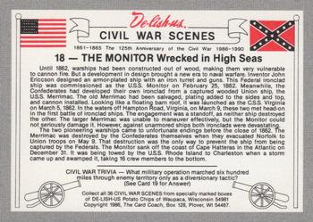 1986 De-lish-us Civil War Scenes 125th Anniversary #18 The Monitor Back