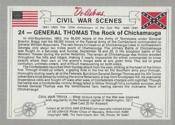1986 De-lish-us Civil War Scenes 125th Anniversary #24 General Thomas Back