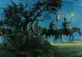 1996 Keepsake Collectibles Wild West: The Art of Mort Kunstler #4 Los Conquistadores Front