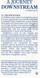 1990 Brooke Bond A Journey Downstream #12 The Kingfisher Back