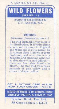 1959 Brooke Bond Wild Flowers Series 2 #4 Daffodil Back