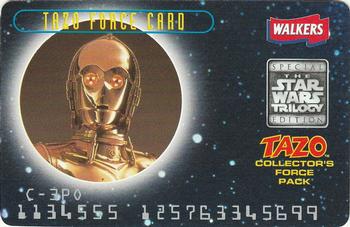 1996 Walkers Star Wars Trilogy Special Edition Tazo's - Tazo Force Cards #NNO C-3PO Front