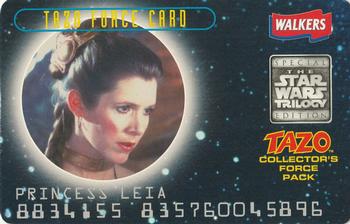 1996 Walkers Star Wars Trilogy Special Edition Tazo's - Tazo Force Cards #NNO Princess Leia Front