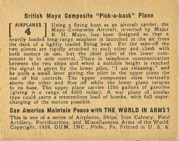 1939 Gum Inc. World In Arms (R173) #Airplanes 4 British Mayo Composite 