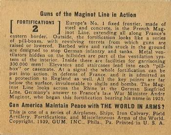 1939 Gum Inc. World In Arms (R173) #Fortifications 2 Guns of the Maginot Line in Action Back