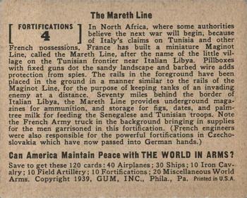 1939 Gum Inc. World In Arms (R173) #Fortifications 4 The Mareth Line Back