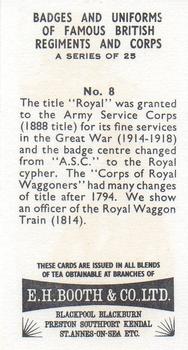 1967 E.H. Booth & Co Badges and Uniforms of Famous British Regiments and Corps #8 Corps of Royal Waggoners Back