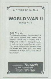 1970 Trucards World War 2 #4 The M.T.B. Back