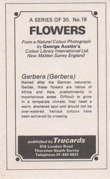 1970 Trucards Flowers #18 Gerbera Back