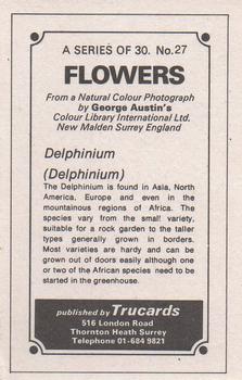 1970 Trucards Flowers #27 Delphinium Back