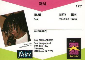 1991 Pro Set SuperStars MusiCards (UK Edition) #127 Seal Back