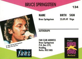 1991 Pro Set SuperStars MusiCards (UK Edition) #134 Bruce Springsteen Back
