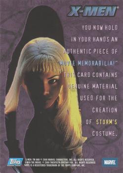 2000 Topps X-Men The Movie - Movie Memorabilia #NNO Storm's Costume Back