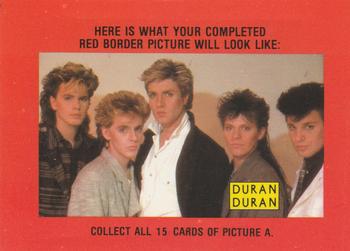 1985 Topps Duran Duran - Stickers #5 Completed Puzzle Back