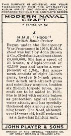 1939 Player's Modern Naval Craft #4 H.M.S. 