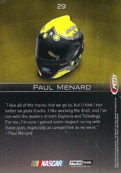 2010 Press Pass Premium #29 Paul Menard Back