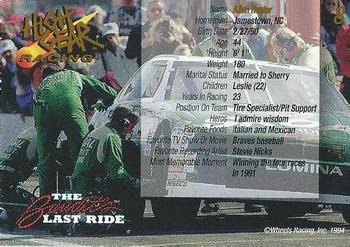 1994 Wheels High Gear Power Pack Team Set The Bandit's Last Ride #8 Allen Hester Back