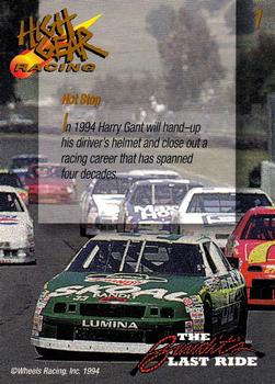 1994 Wheels High Gear Power Pack Team Set The Bandit's Last Ride - Gold #1 Harry Gant Back