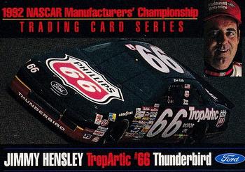 1992 Ford Motorsports NASCAR Manufacturers' Championship #NNO Jimmy Hensley Front