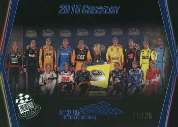 2015 Press Pass Cup Chase - Blue #100 2015 Checklist Front