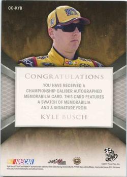 2015 Press Pass Cup Chase - Championship Caliber Autographs #CC-KYB Kyle Busch Back