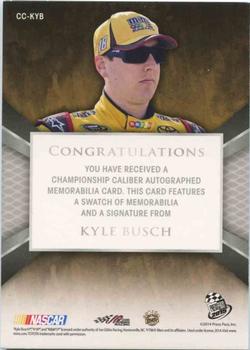 2015 Press Pass Cup Chase - Championship Caliber Autographs Green #CC-KYB Kyle Busch Back