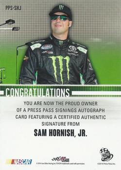 2015 Press Pass Cup Chase - Press Pass Signings Melting #PPS-SHJ Sam Hornish Jr. Back