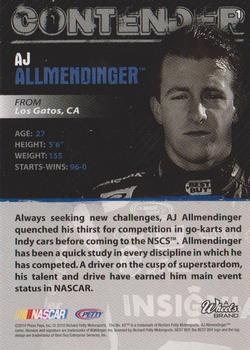 2010 Wheels Main Event #1 A.J. Allmendinger  Back