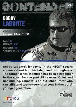 2010 Wheels Main Event #20 Bobby Labonte  Back