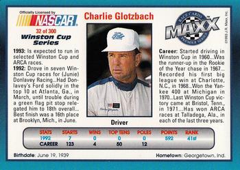 1993 Maxx Premier Series #32 Charlie Glotzbach Back