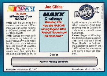 1993 Maxx Premier Series #122 Joe Gibbs Back