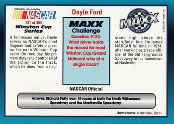 1993 Maxx Premier Series #231 Doyle Ford Back