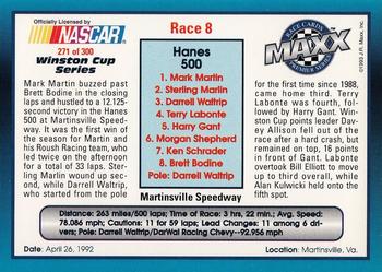 1993 Maxx Premier Series #271 Race 8 - Martinsville Back