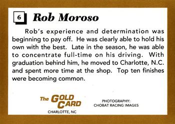 1991 The Gold Card Rob Moroso #6 Rob Moroso's car Back