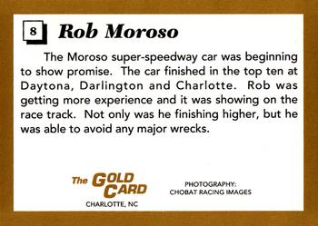 1991 The Gold Card Rob Moroso #8 Rob Moroso's car Back