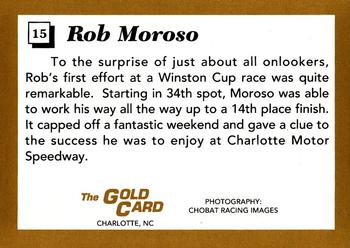 1991 The Gold Card Rob Moroso #15 Rob Moroso's car Back