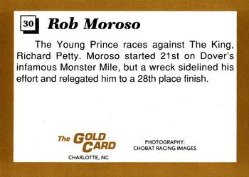 1991 The Gold Card Rob Moroso #30 Rob Moroso's car / Richard Petty's car Back
