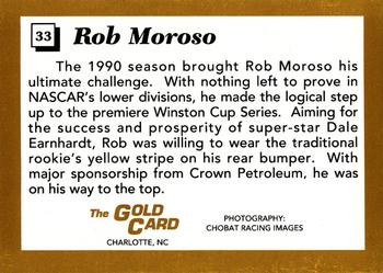 1991 The Gold Card Rob Moroso #33 Rob Moroso's car / Dale Earnhardt's car Back