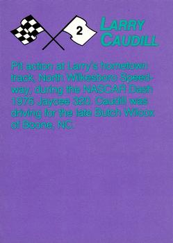 1992 Just Racing Larry Caudill #2 Larry Caudill Back
