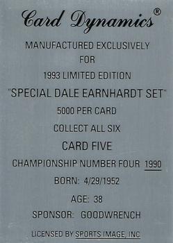 1993 Card Dynamics Double Eagle Racing Collectibles Dale Earnhardt #5 Dale Earnhardt Back