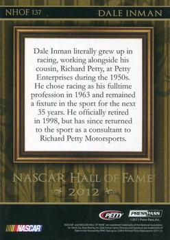 2012 Press Pass Ignite - NASCAR Hall of Fame Blue #NHOF 137 Dale Inman Back